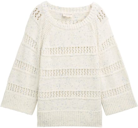 Tom Tailor - Pull - Maat M - Vrouwen - Creme - katoen