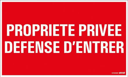 Pickup bord 33x22 cm - Propriete privee Defense d'entree