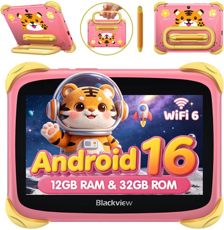 Blackview LINKMINIKIDS Tablet - 12GB RAM - 32GB ROM - 3000mAh- Android 16 - Roze