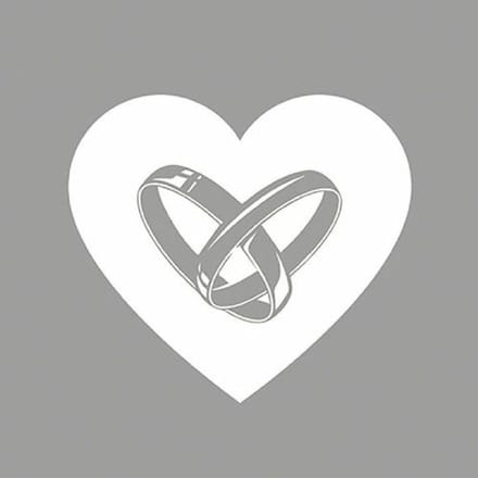 Lunch Servetten - Love Rings Silver