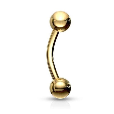 Piercing curved rond basis extern 1.2x6x3 - goud - LMPiercings