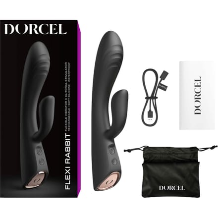 Dorcel - Flexi Rabbit - Verwarmde Tarzan Vibrator - Zwart
