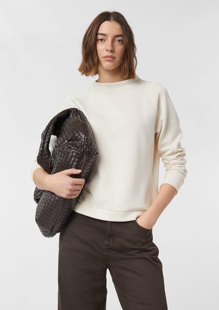 comma - female - Sweatshirt van jersey met opstaande kraag