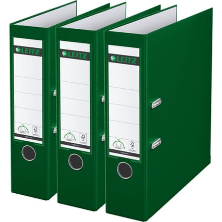Leitz 180° Ordner PP A4 - Rugbreedte van 80mm - Voordeelverpakking (3 stuks) - Groen