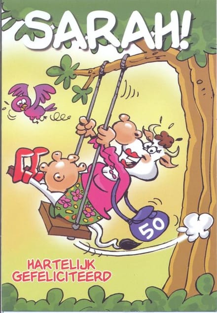 Wenskaart Sarah Hartelijk Gefeliciteerd - Gratis verzonden - D4065/147
