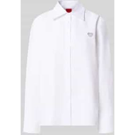 relaxed fit blouse met lange mouwen van pure katoen model 'Erselia'