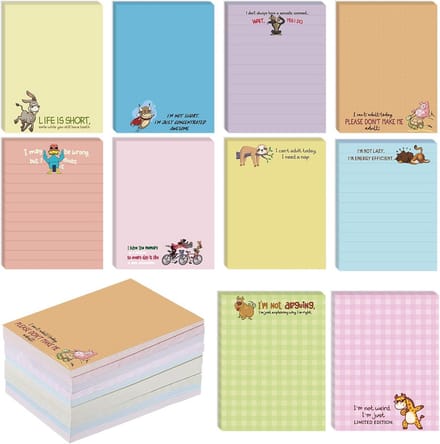 Dailygoods- Notitieblokken 7,5 x 10 cm - Grappige Uitspraken - Sticky Notes - Plaknotities - Herinneringen - Leuke Geschenken