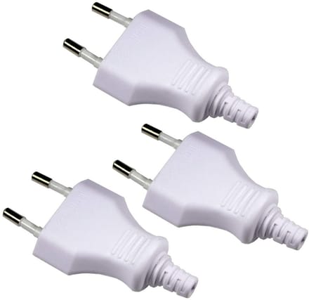 Set van 3 Eurostekkers Wit - Kunststof Stekker met Schroefverbinding