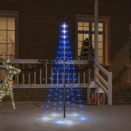 vidaXL - Vlaggenmast - kerstboom - 108 - LED's - blauw - 180 - cm