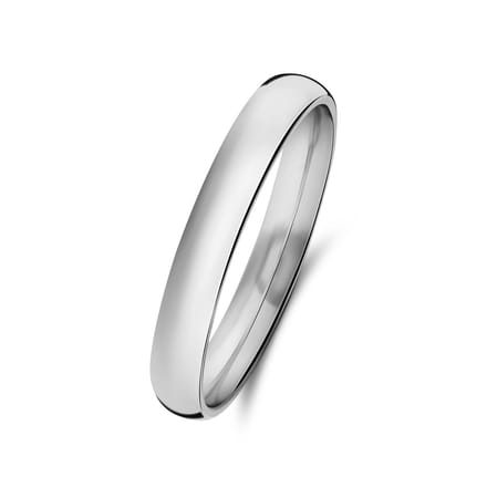 Lucardi Dames Stalen ring 3mm - Ring - Staal - Zilverkleurig - 17 / 53 mm