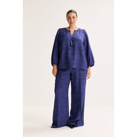 Wijde Broek In Satijnjacquard