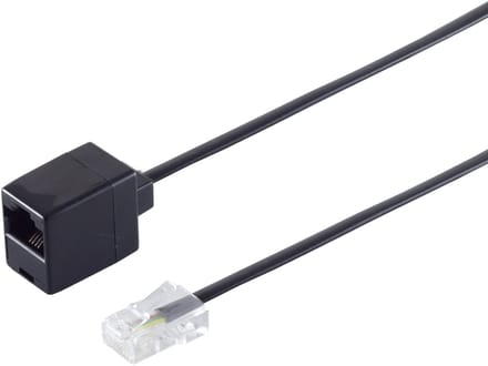 RJ45 - RJ45 4-aderige ISDN telefoon verlengkabel / zwart - 10 meter