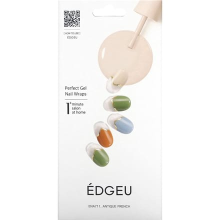 Edgeu, Perfecte Gel Nagellak Wrap, ENA711, Antiek Frans, Set van 16 Strips white