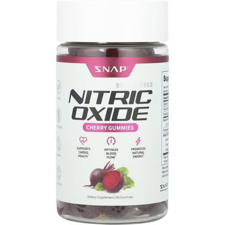 Snap Supplements, bonbons gélifiés à l'oxyde nitrique, cerise, sans sucre, 60 bonbons gélifiés