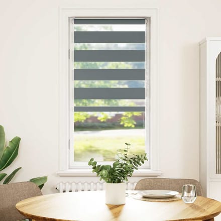 vidaXL - Zebra - rolgordijn - 60x100 - cm - stofbreedte - donkergrijs - 55,9 - cm