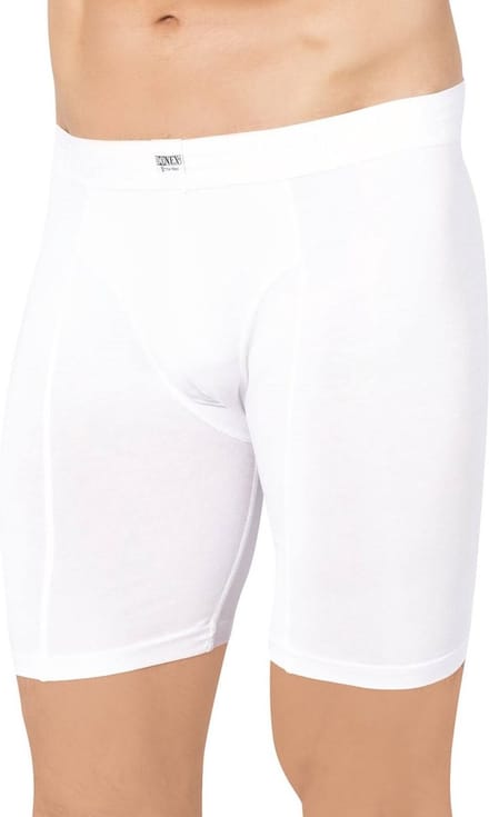 DONEX® Heren Boxershorts – 2 Stuks – Lange Pijpen – Wit – 92% Katoen – Maat M