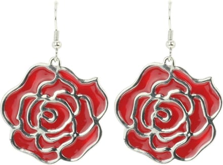Behave - Oorhangers roos rood - Romantisch accent voor avondlook