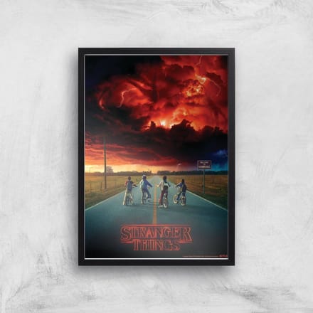 Stranger Things Welcome To Hawkins Giclee Art Print - A3 - Black Frame
