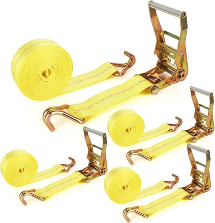 Zware Ratelriemen 4 Pack - 20ft Veilige Tie Down Bandjes met Dubbele J Haak