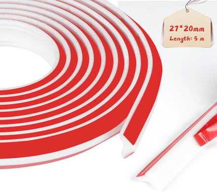 LALAGO Flexible Self-Adhesive Decorative Mouldings, Ceiling Mouldings, Flexible Quartz Rod, TPE Triangular Moulding for Ceilings and Wall Transition, Kitchen Worktop End Strip Wall Edges (5 m, 27 x 20