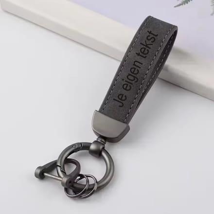 Sleutelhanger Grijs - Sjiek - Laser gegraveerd - Gepersonaliseerd