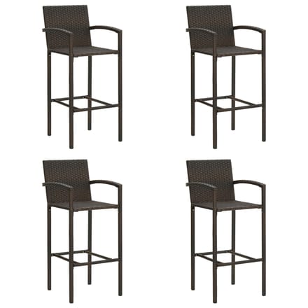 vidaXL - Barkrukken - 4 - st - poly - rattan - bruin