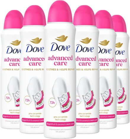 Dove - Anti-Transpirant Deodorant Spray - Advanced Care - Dragon Fruit & Coconut Cream - 6 x 150 ml