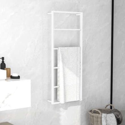 vidaXL - Handdoekenrek - Wit - 45x10x115 - cm - Staal