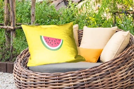 Buitenkussens - Fruit - Watermeloen - Geel - 60x40 cm - Weerbestendig
