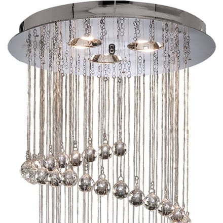 Searchlight Hanglamp Hallway, een kristalketting, 80cm
