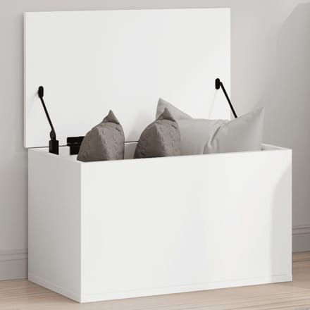Coffre de rangement blanc 60 x 35 x 35 cm Panneau de particules