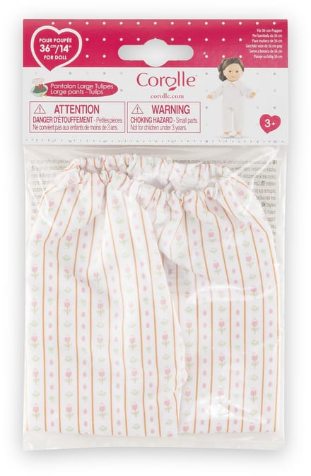 Corolle poppenbroek tulpenprint - poppenkleding 36cm vrolijk textiel.