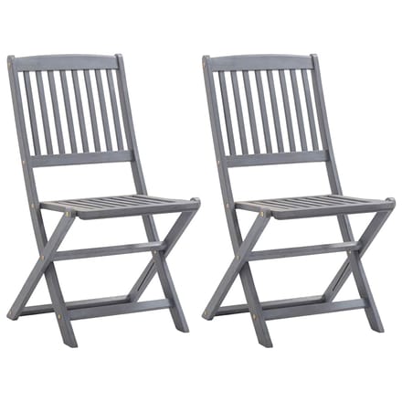 vidaXL - Opklapbare - stoelen, - 2 - stuks, - massief - acaciahout