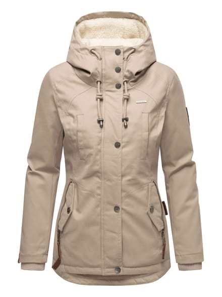 Marikoo dames winterjas met teddyfleece voering & capuchon