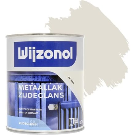 Wijzonol metaallak zijdeglans cremewit (RAL9001) 750 ml