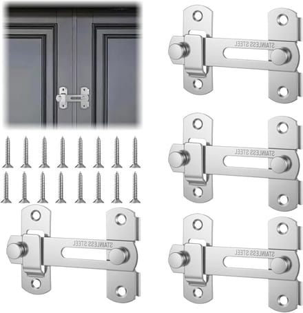 RVS Flip Latch Set van 4 met Bevestigingsschroeven voor Deuren, Tuindeuren en Vensters