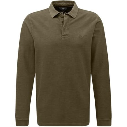 Fynch-Hatton Trui Rugby Shirt Garment Dyed Longsleeve Deep Forest / male