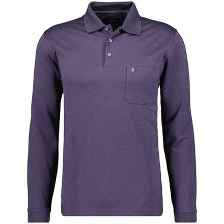 Ragman Polo Softknit Easy Care Mini Jacquard Design Paars / male