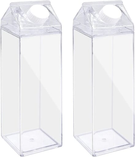 Jhubersproducts - Transparante Melkbox - Herbruikbare Waterfles