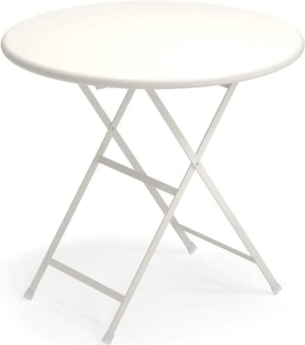 Vouwtafel Rond - Balkontafel Terrastafel - Buiten Eten - Snel Opvouwbaar - Ø 80 cm - Wit