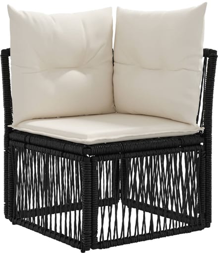 vidaXL - Hoeksofa - eenheid - Zwart - poly - rattan