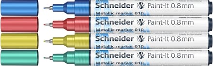 Schneider metallic marker - Paint-It 010 - lijnbreedte 0.8mm - 4 stuks - S-ML01011502