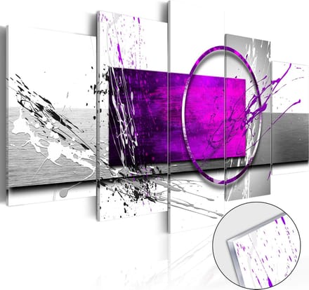 Schilderijen Op Canvas - Afbeelding op acrylglas - Purple Expression [Glass] 200x100 - Artgeist Schilderij