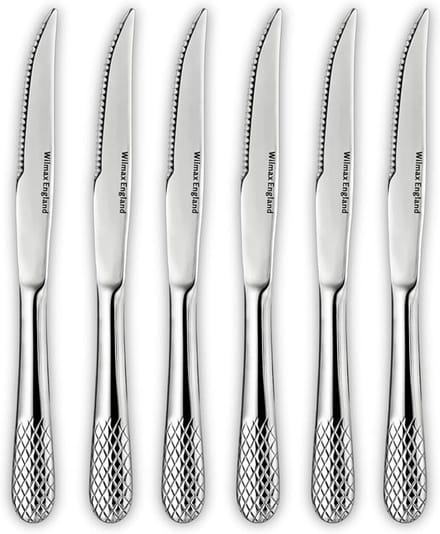 Wilmax England Steakmessen 23.5cm RVS Zilver 6-delig
