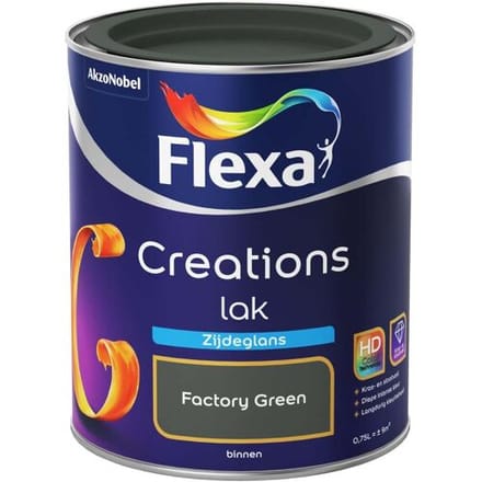 Flexa - Creations - Lak - Zijdeglans - Factory Green - 750 ml