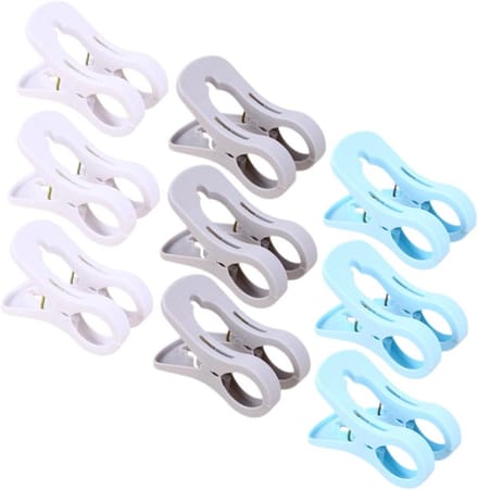 Wasknijpers Set - Kleding Clips - Kleding Drogen - Winddicht Ontwerp - 9 Stuks - Diverse Kleuren
