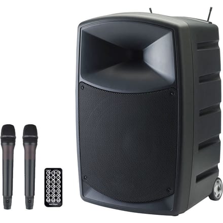 Audiophony CR12A-COMBO Bluetooth speaker met USB/SD en 2 UHF mics