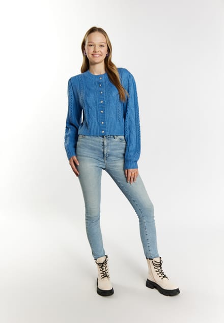 Mymo Gebreid vest Dames Hemelsblauw
