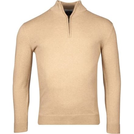 Baileys Trui Half Zip Single Knit Near Uni Color Beige / male