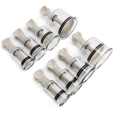 8 pièces Torsion Manuelle Rotationnelle Acupunture Ventouses sous Vide Set Massage Ventouse Tasse white